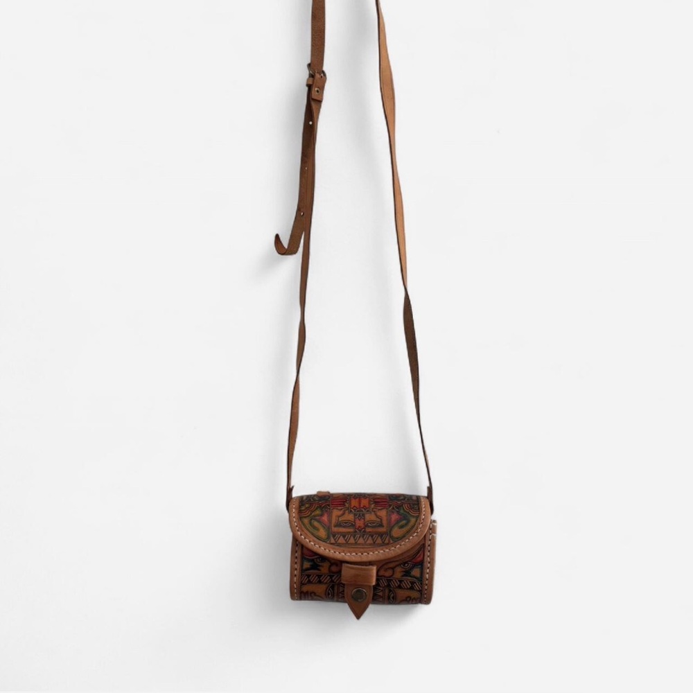 Brown Patterned Crossbody Bag
